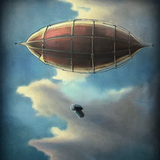Prompt: Steampunk Airship above the clouds