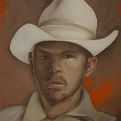 Image similar to Cowboy orange realistic portrait