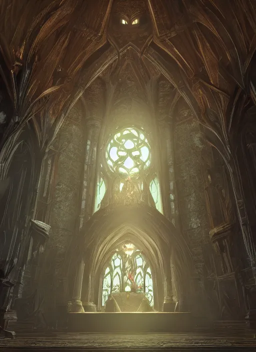 Image similar to chapel, ultra detailed fantasy, elden ring, realistic, dnd, rpg, lotr game design fanart by concept art, behance hd, artstation, deviantart, global illumination radiating a glowing aura global illumination ray tracing hdr render in unreal engine 5