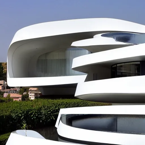 Image similar to house designed by zaha hadid