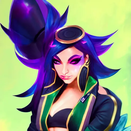 Image similar to K/DA Akali, Riot Games, League of Legends, by Marie Magny