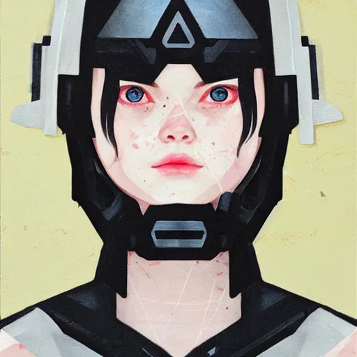 Prompt: Elle Fanning in Recon Armor picture by Sachin Teng, asymmetrical, dark vibes, Realistic Painting , Organic painting, Matte Painting, geometric shapes, hard edges, graffiti, street art:2 by Sachin Teng:4