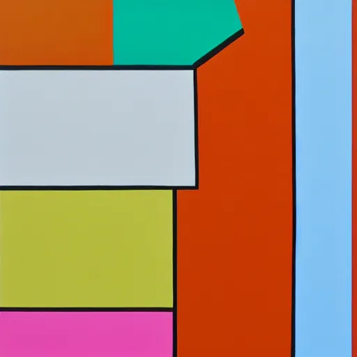 Image similar to A painting of phone, abstract painting in the style of Sophie Taeuber-Arp and Gary Hume and Tatsuro Kiuchi, flat colour-block style, geometric abstraction, earthy light pastel colours