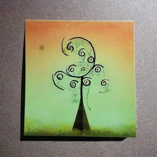 Prompt: fantasy tree that looks like an exclamation point