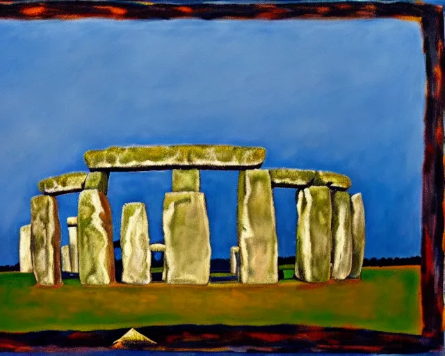 Image similar to Painting of Stonehenge by Mark Rothko
