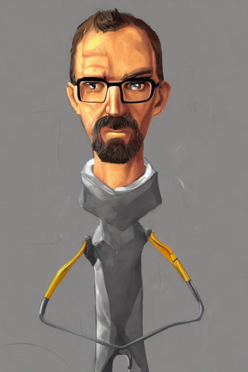Prompt: silly drawing of Gordon Freeman from half life, concept art