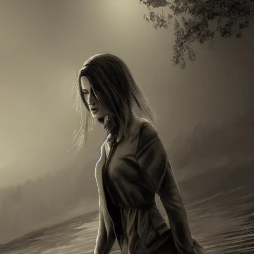 Image similar to moistcritikal, casually dressed, cinematic, gloomy background, realistic, digital art, character art, 8 k