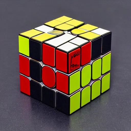 Image similar to deus ex machina solving rubik cube