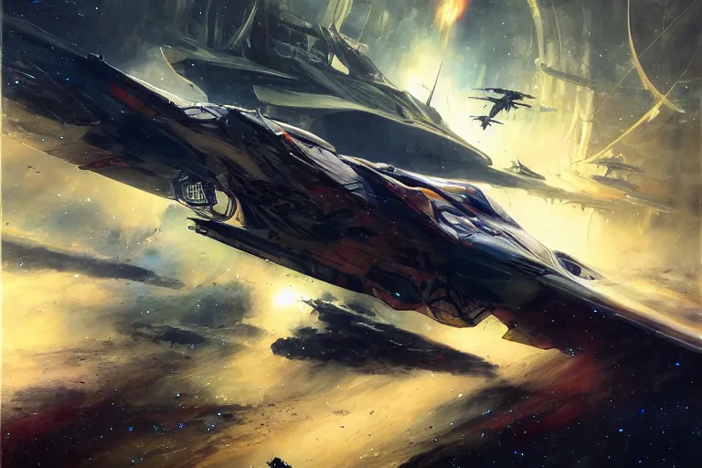 Image similar to nebula by raymond swanland, framing a pteranodon battlecruiser, with bold white kanji and number insignias, sleek, white john berkey panels, spines and towers, rows of windows lit internally, sensor array, blazing engines, robotech styling, boeing concept art, cinematic lighting by liam wong