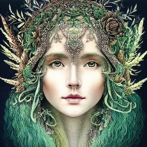 Image similar to “ the birth of the goddess of the lake, fantasy, leesha hannigan, intricate, highly detailed face, forest ”