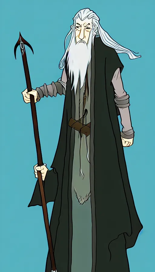 Image similar to gandalf ecogoth from the near future past, anime, manga, studio mir