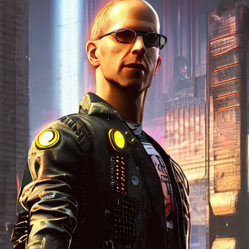 Image similar to nick bostrom portrait in cyberpunk 2 0 7 7 cp 2 0 7 7 3 8 4 0 x 2 1 6 0 simulation hypothesis oxford