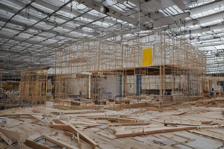 Image similar to a house under construction inside the ikea shop, 4k