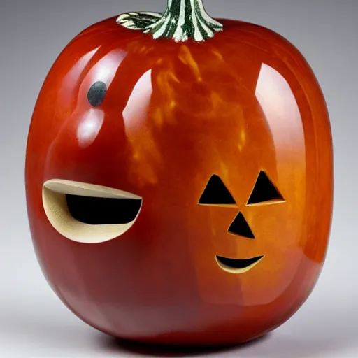 Image similar to gourd with face of amber heard hybrid intercross mix as a gourd