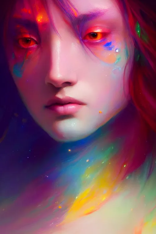 Prompt: the colorful universe can be seen thorough the eye of a beautiful woman, extremely detailed digital painting, in the style of fenghua zhong and ruan jia and jeremy lipking and peter mohrbacher, mystical colors, rim light, beautiful lighting, 8 k, stunning scene, raytracing, octane, trending on artstation