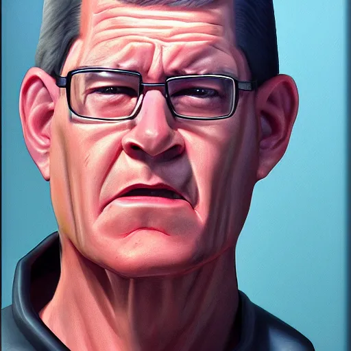 Prompt: king of the hill, Hank hill, photorealistic, portrait, hyper realistic.