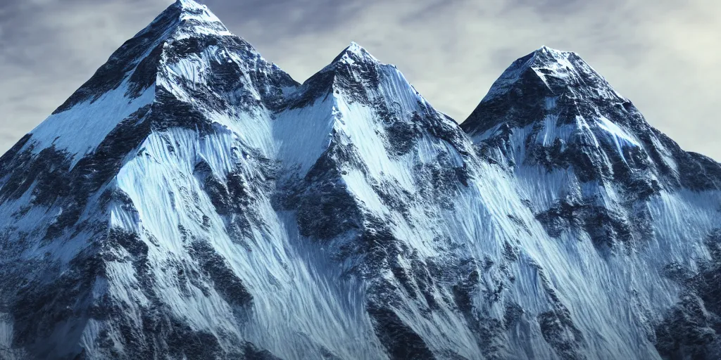 Image similar to a close - up photographic picture of a mount everest, photographic filter, unreal engine 5, realistic, hyperdetailed, 8 k, cinematic, volumetric lighting, very realistic effect, hd, hdr, 4 k, sharp focus, octane render, ultra detailed, high resolution, trending on artstation in the style of albert dros glowing rich colors powerful imagery