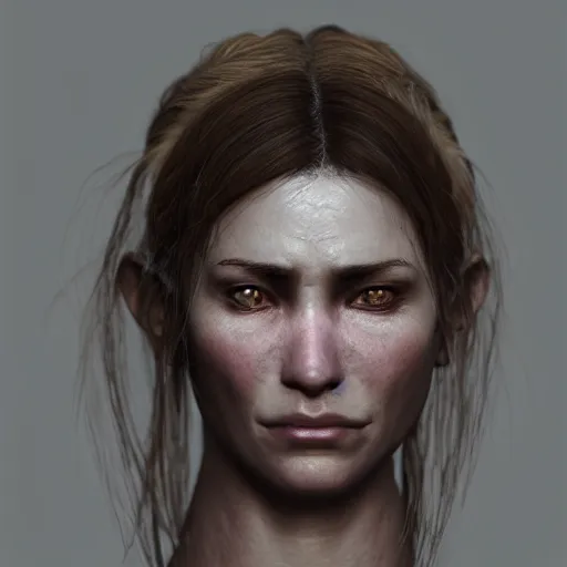 Prompt: hyperrealistic photograph portrait of a woman warrior face, unreal engine, uncanny valley, rendered in arnold, artstation