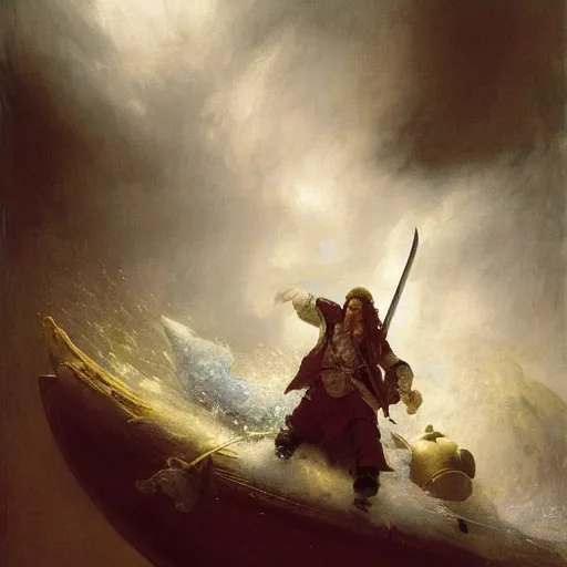 Image similar to art by ivan aivazovsky and syd mead and moebius and gaston bussiere and roger dean and pieter claesz and paul delaroche and alma tadema and aelbert cuyp and willem claesz, live action, a fantasy cinematic close up shot of a dwarf berserker firghting, warhammer, dnd, last stand