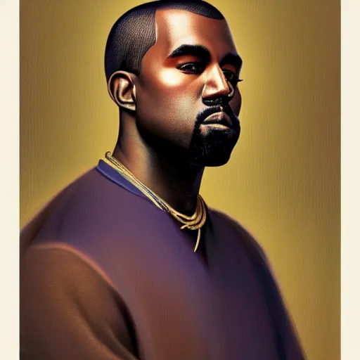 Prompt: formal portrait of kanye west the great, digital art by eugene de blaas and ross tran, vibrant color scheme, intricately detailed, in the style of romanticism, cinematic, artstation, greg rutkowski
