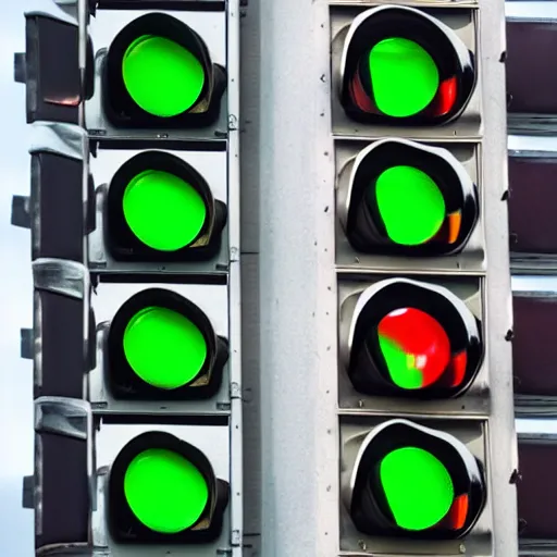 Image similar to traffic lights with various images in them