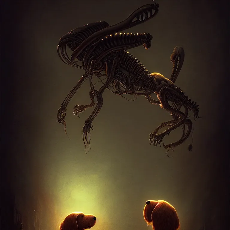 Prompt: epic professional digital art of alien snoopy, atmospheric lighting, painted, intricate, detailed, by leesha hannigan, wayne haag, reyna rochin, ignacio fernandez rios, best on artstation, cgsociety, epic, stunning, gorgeous, much wow, cinematic, masterpiece