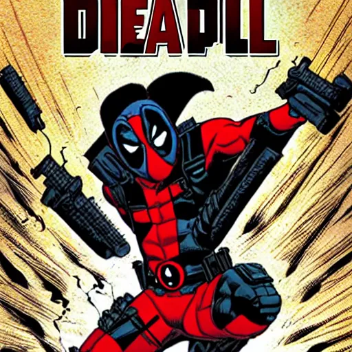 Image similar to deadpool comic, by shonen jump, comic book art