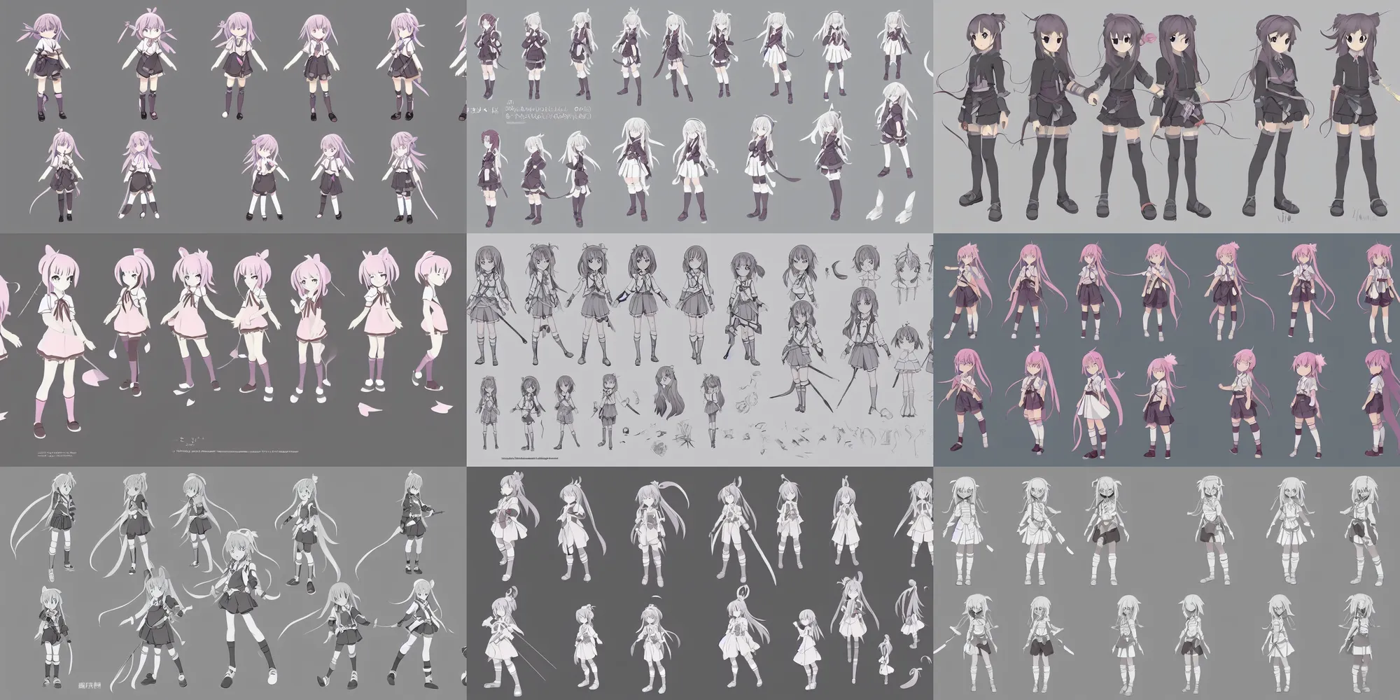 Hikari Natsume, anime character reference sheet | Stable Diffusion | OpenArt
