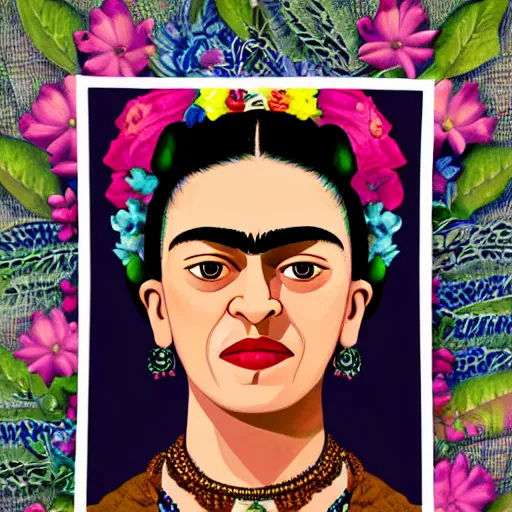 Prompt: highly detailed matte portrait of frida kahlo in a hospital bed by anne stokes