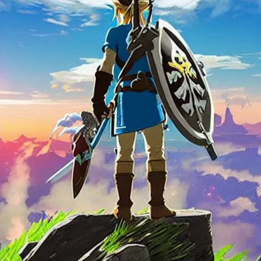 Image similar to promotional posted for zelda breath of the wild 2