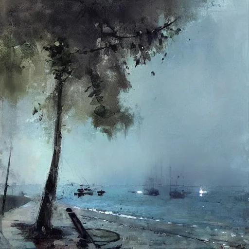 Image similar to toronto islands painting by jeremy mann