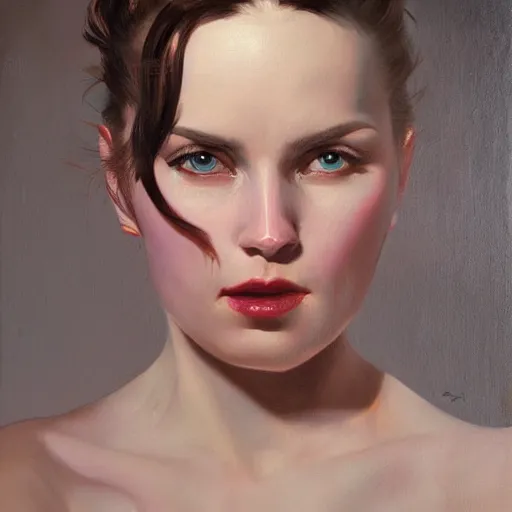 Image similar to beautiful painting portrait of desperated woman with face connected to the complex machine by leyendecker, detailed, award - winning art, trending on artstation