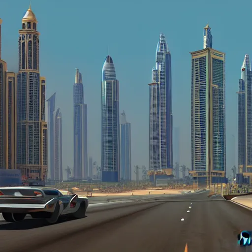 Image similar to gta : dubai, by jama jurabaev