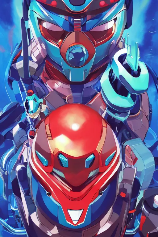 Image similar to robot ninja mask helmet megaman x zero rockman 2 0 2 2 switch game boss legacy collection fanart artsation, art gta 5 comics, behance hd by jesper ejsing, by rhads, makoto shinkai and lois van baarle, ilya kuvshinov, rossdraws global illumination ray tracing