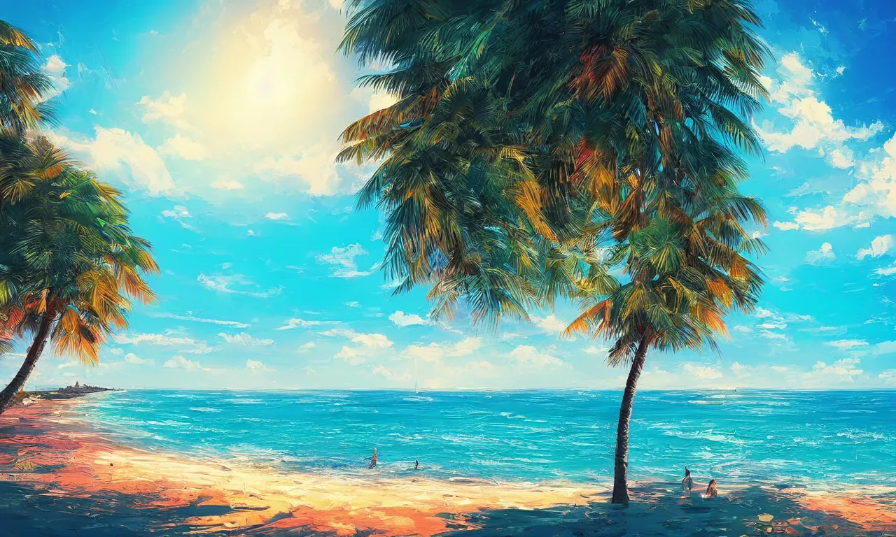 Image similar to paradise beach by alena aenami artworks in 4 k