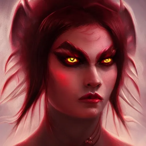 Image similar to face portrait of dragon kin woman, with pretty red ruby eyes, dynamic lighting, fantasy concept art, trending on art station, stunning visuals, creative, cinematic, ultra detailed