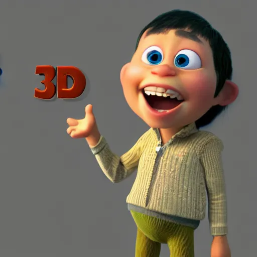 Prompt: 3 d render, pixar still, ai character from a vr game speaking intelligently