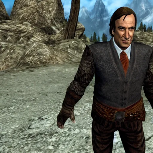 Image similar to saul goodman in skyrim,