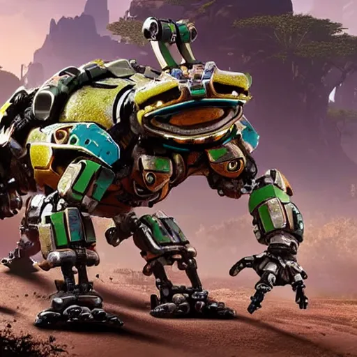 Image similar to cybernetic robot frog from the game Horizon Zero Dawn