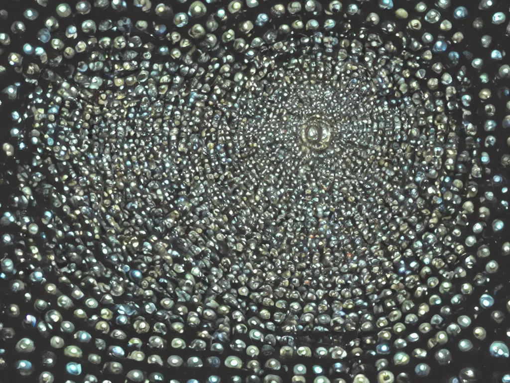 Prompt: 10,100 eyeballs looking through a stargate at night