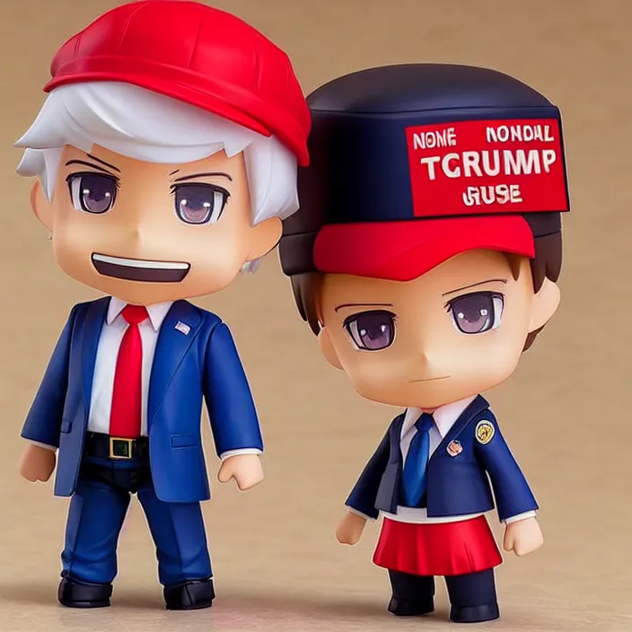 Prompt: Donald Trump, An anime Nendoroid of Donald Trump, figurine, detailed product photo