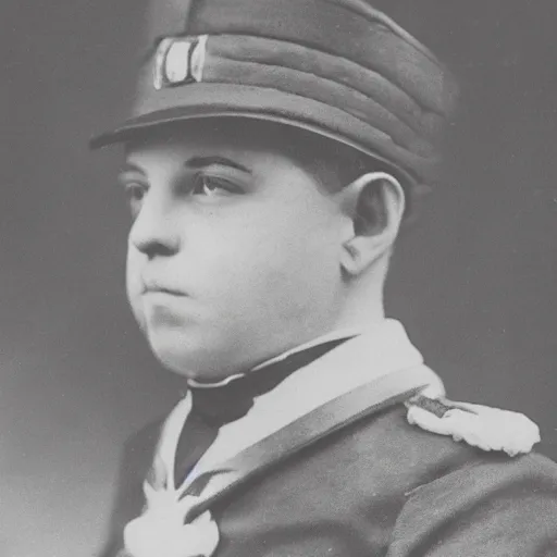 Prompt: a 1 9 1 0 s photograph of a rabbit wearing a sailor's uniform