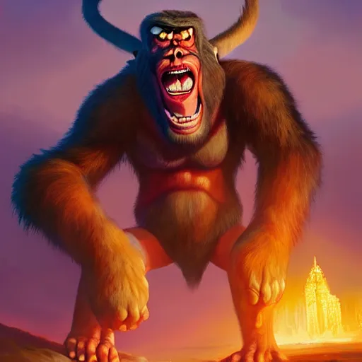 Image similar to donald trump as king kong, ben hur, loftis, cory behance hd by jesper ejsing, by rhads, makoto shinkai and lois van baarle, ilya kuvshinov, rossdraws global illumination