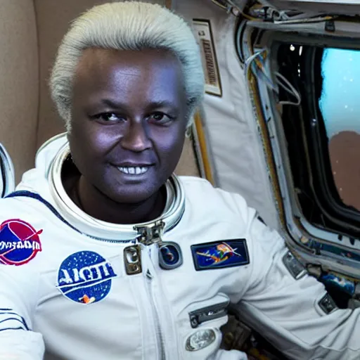 Prompt: african geert wilders as astronaut