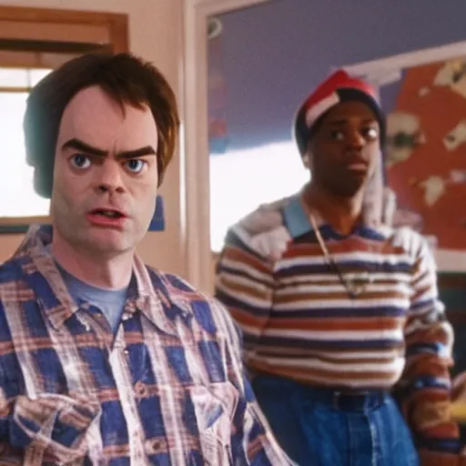 Prompt: “a still of Bill Hader playing Fat Albert in a movie”