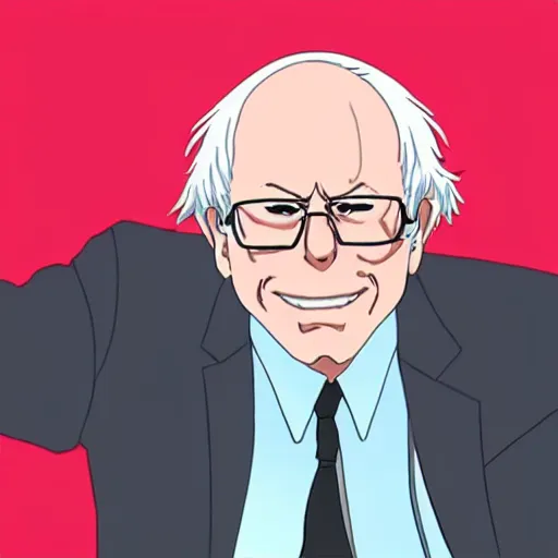 Prompt: Bernie sanders as an anime character, detailed animation, studio ghibli