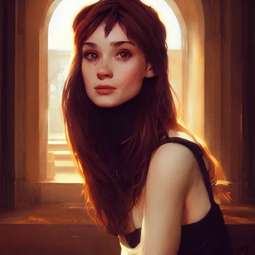 Image similar to holly golightly in printworks, anatomy, bathed in light, highly detailed, photorealistic, artstation, smooth, sharp focus, illustration, unreal engine 5, 8 k, art by artgerm and greg rutkowski and edgar maxence