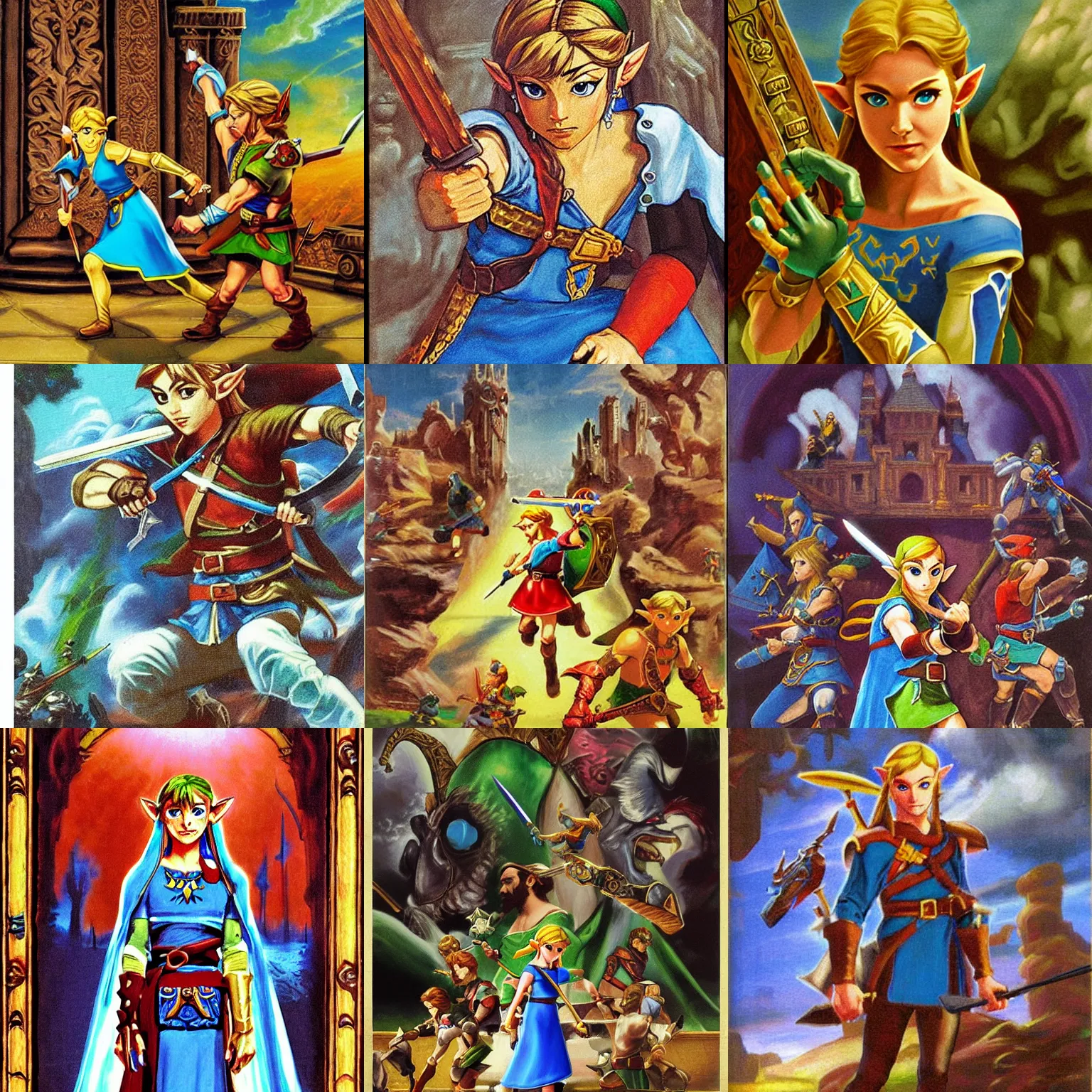 Prompt: Zelda classic for NES concept art, baroque painting