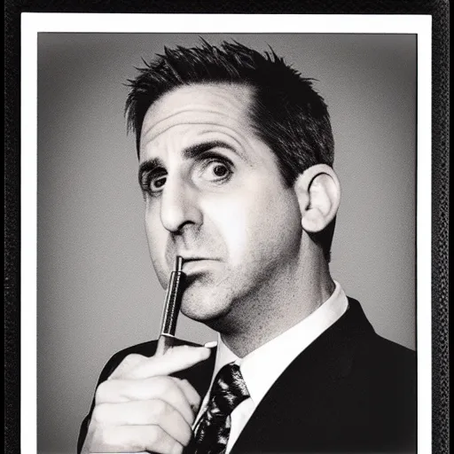 Image similar to michael scott on polaroid