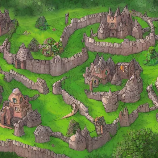 Prompt: a landscape of an elf village, Ghibli, 4k art, trending on art station, 8k, super detailed, ragnarok game style